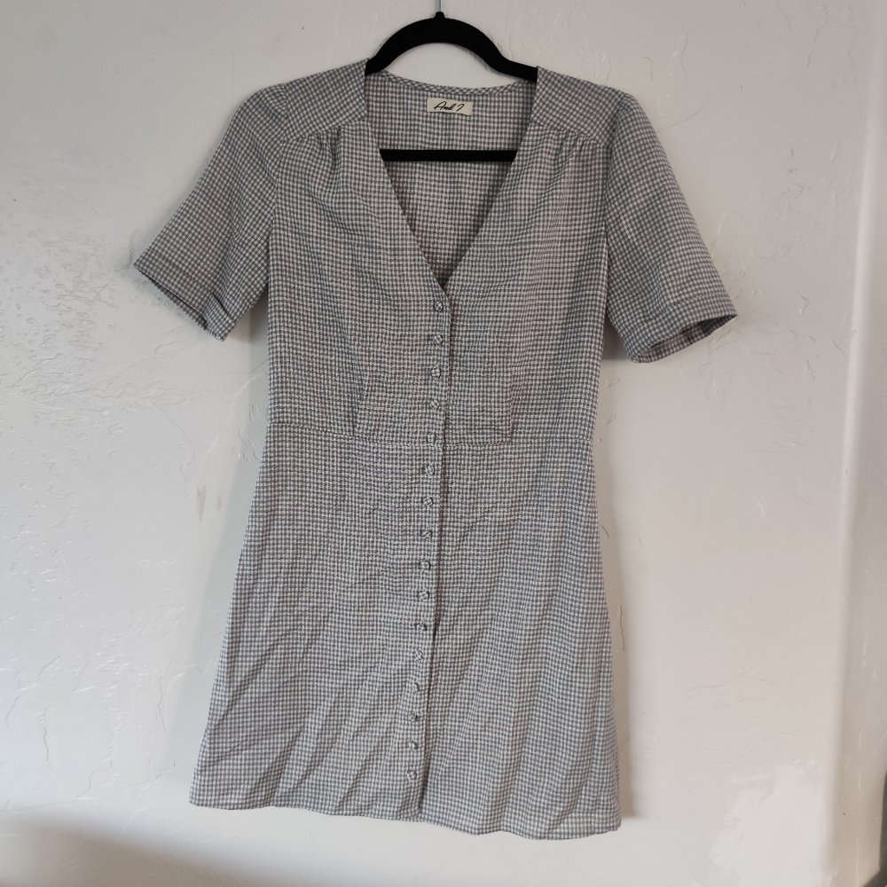 Button down a line gingham dress